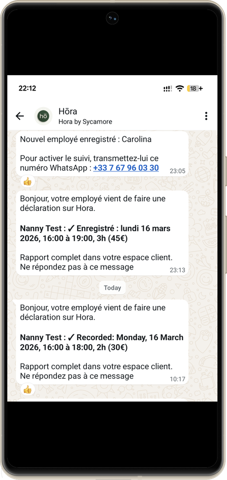 hōra real-time notification
