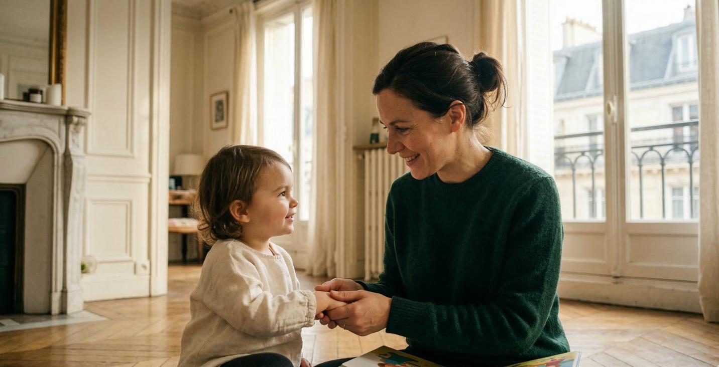 Nanny picking up children from school